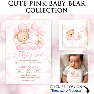 Papel De Presente Bebê recém-nascida chama Bear Rosa