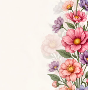 Cartão De Agradecimento Floral Rosa Elegante
