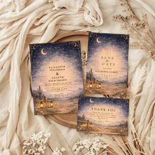 Reserve A Data Casamento Ocidental ao Luar no Deserto Celestial
