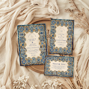 Convites Casamento Islâmico Azul Real