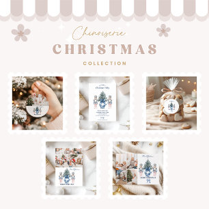 Convites Apresentação de Natal Blue Chinoiserie Nutcracker