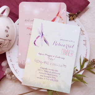 Convites Casamento Colorido de Casal de Dragonfly Spring