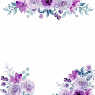 Convites Chá de Casais Eucalyptus de Peony Purple Watercolo