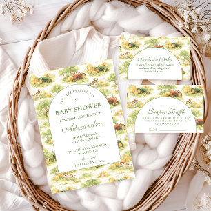 Convites Chá de Bebê Trator Antigo na Zona Rural