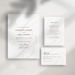 Convites Monograma de Fontes de Script Minimalista   Casame