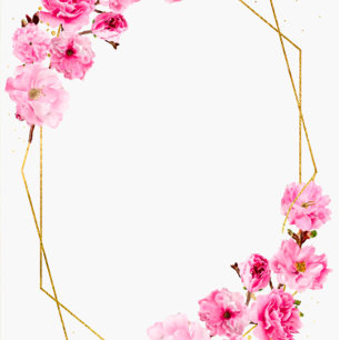 Convites Casamento Geométrico Chic Pink Cherry Blossom