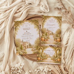 Convites Casamento em Mansão de Jardim Rústico