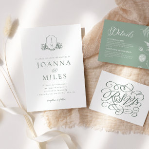 Cartão De Agradecimento Vintage Botanage Detalhes da Sage Inserção do Cart