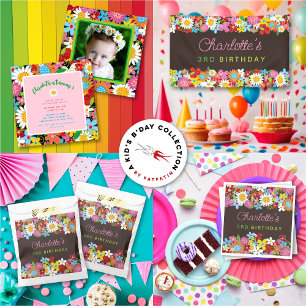 Cartão Postal De Convite Jardim das Flores Coloridas Brancas Obrigado