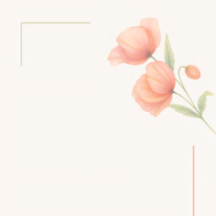 Adesivo de casamento floral em verde e pêssego Chi