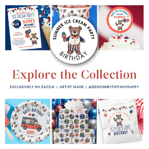 Adesivo Branca Vermelha e Azul Aniversário Obrigado Por