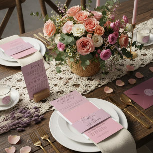 Convites Casamento Rosa Bege Simples