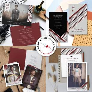 Cartão De Contato Na moda Preppy Brown Pin Strips Formando moderno