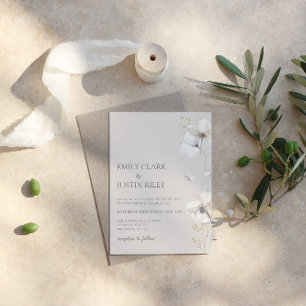 Convites Moderno Flores Selvagens Aquarela Salvar Data