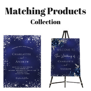 Convites Marinho azul prata renovação do casamento