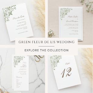 Programa Casamento de Padrão da Regência Francesa Verde Fle