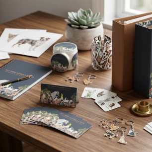 Cartão De Visita Fazenda de palmeira botânica de animais de gato