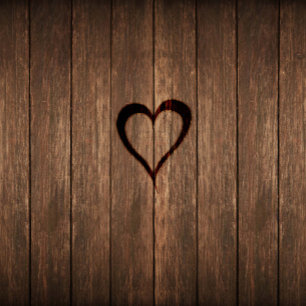 Madeira Rústica e Convite para Casamento Cardíaco 