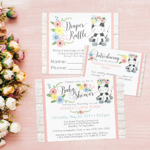 Anúncio de Nascimento de Bebê Russo Floral Bebê