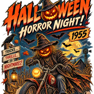 Camiseta Moto Antiga NRH Halloween Horror Night 1955
