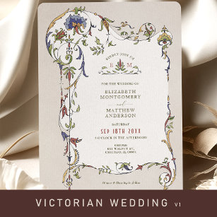 Convites Vintage Victorian Floral Ornaments Casamento Convi
