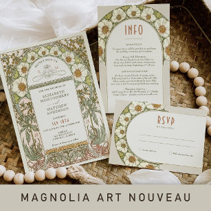 Convites a casamentos vintage Art Nouveau por Much