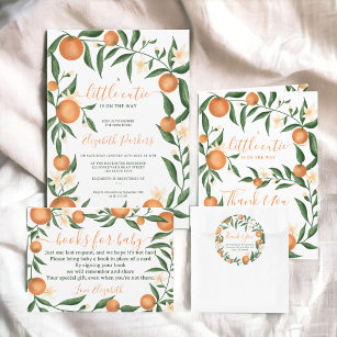 Convites Chá de fraldas-casaco-branca-laranja-botânica