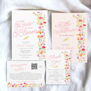 Convites O amor está no chá de panela floral de flores silv