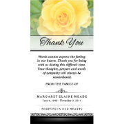 Cartão De Agradecimento Obrigado rosa que amarelo fúnebre as palavras