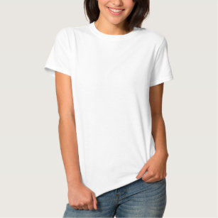 Branca Camiseta Feminina Bordada