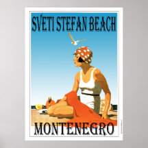 Sveti Stefan Beach, Montenegro Poster