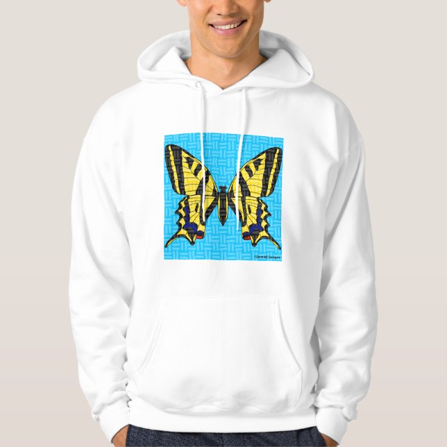 Swallowtail (branco) - Suéter com Capuz Masculino (Frente)