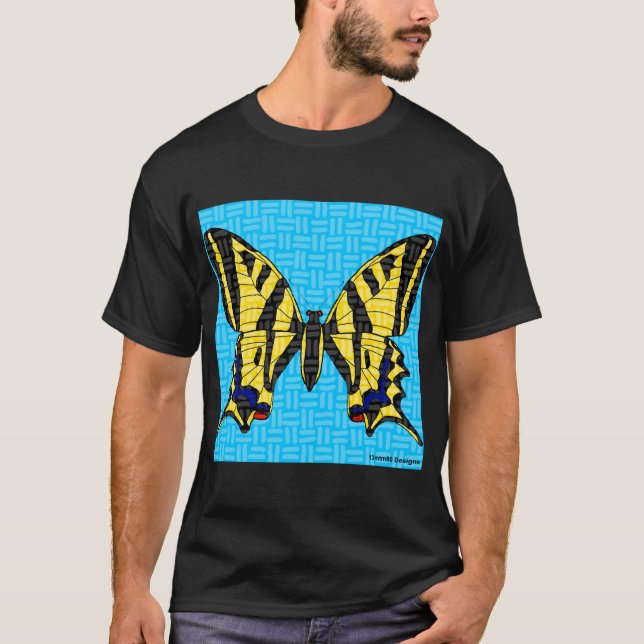 Swallowtail - Camiseta Básica Preta Masculina (Frente)