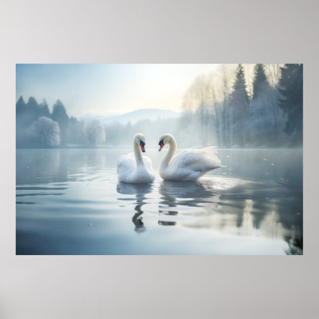 Swan Animal Bird Freedom Wilderness Impressão (Frente)