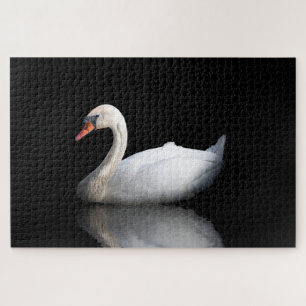 Swan branco sobre quebra-cabeça de quebra-cabeça