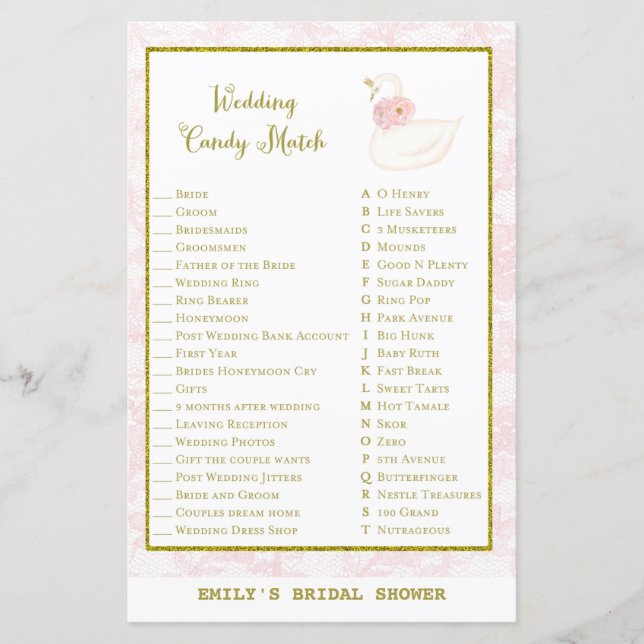 Swan Chá de panela Game PRINTED (Frente)