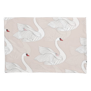 Swan Elegance: Padrão Branco Ornamental.