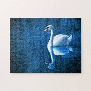 Swan Nadando no lago Jigsee Quebra-cabeça Photo