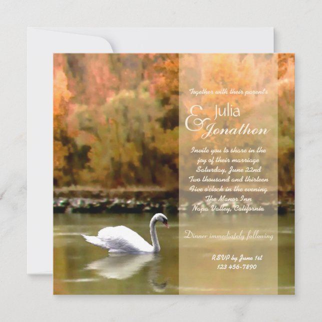 Swan sobre o Convite para Casamento do Danúbio (Frente)