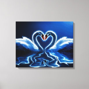 Swans in Love Canvas