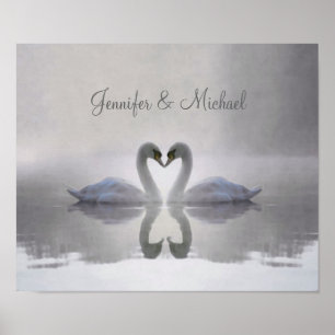 Swans Personalizados no Amor ~ Poster / Impressão