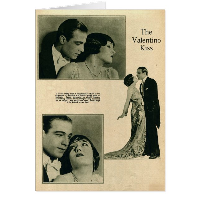 Swanson, Valentino 1922, cartão retrato vintage (Frente)