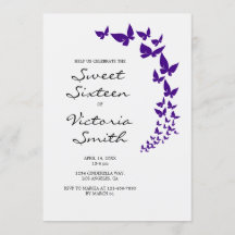 Sweet 16 de Borboleta Roxa Convite