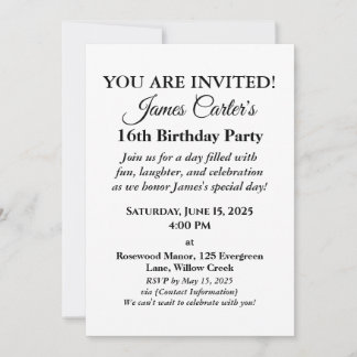 Sweet 16 Splash Bash: Convite de festas do lado do