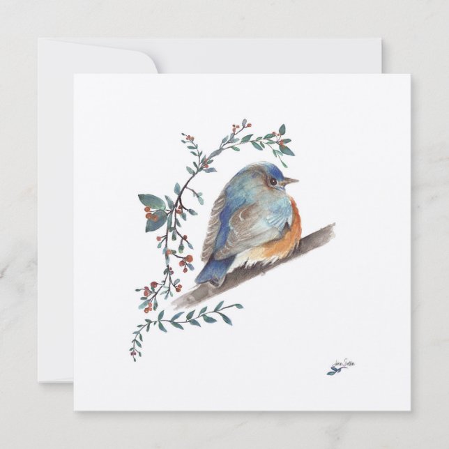Sweet Bluebird Watercolor (Frente)