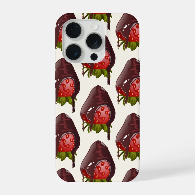 Sweet Chocolate Covered Strawberry Pattern Cream (Verso)