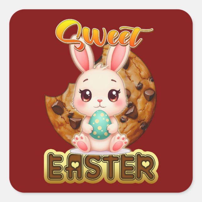 Sweet Easter Bunny – Cute Design - Autocolante (Frente)