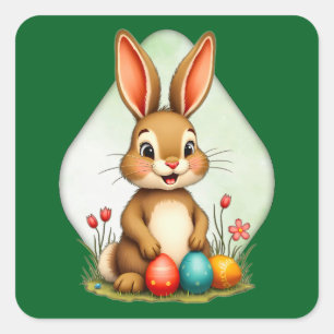 Sweet Easter Bunny – Sitting Cute - Autocolante