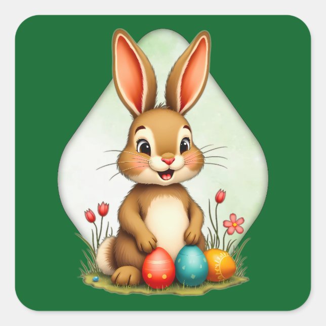 Sweet Easter Bunny – Sitting Cute - Autocolante (Frente)