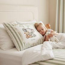 Sweet Elephant and Teddy Bear Hugging Baby Girl 